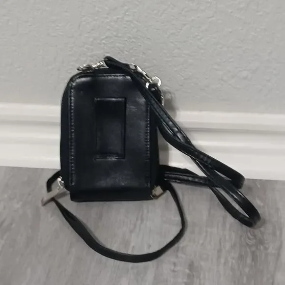 Vintage BUXTON Genuine Black Leather Accordion Wallet w/ Belt Loop & Crossbody - Picture 2 of 5